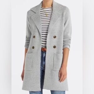 Pink Clover Gray Double-Breasted Cardigan/Car Coat